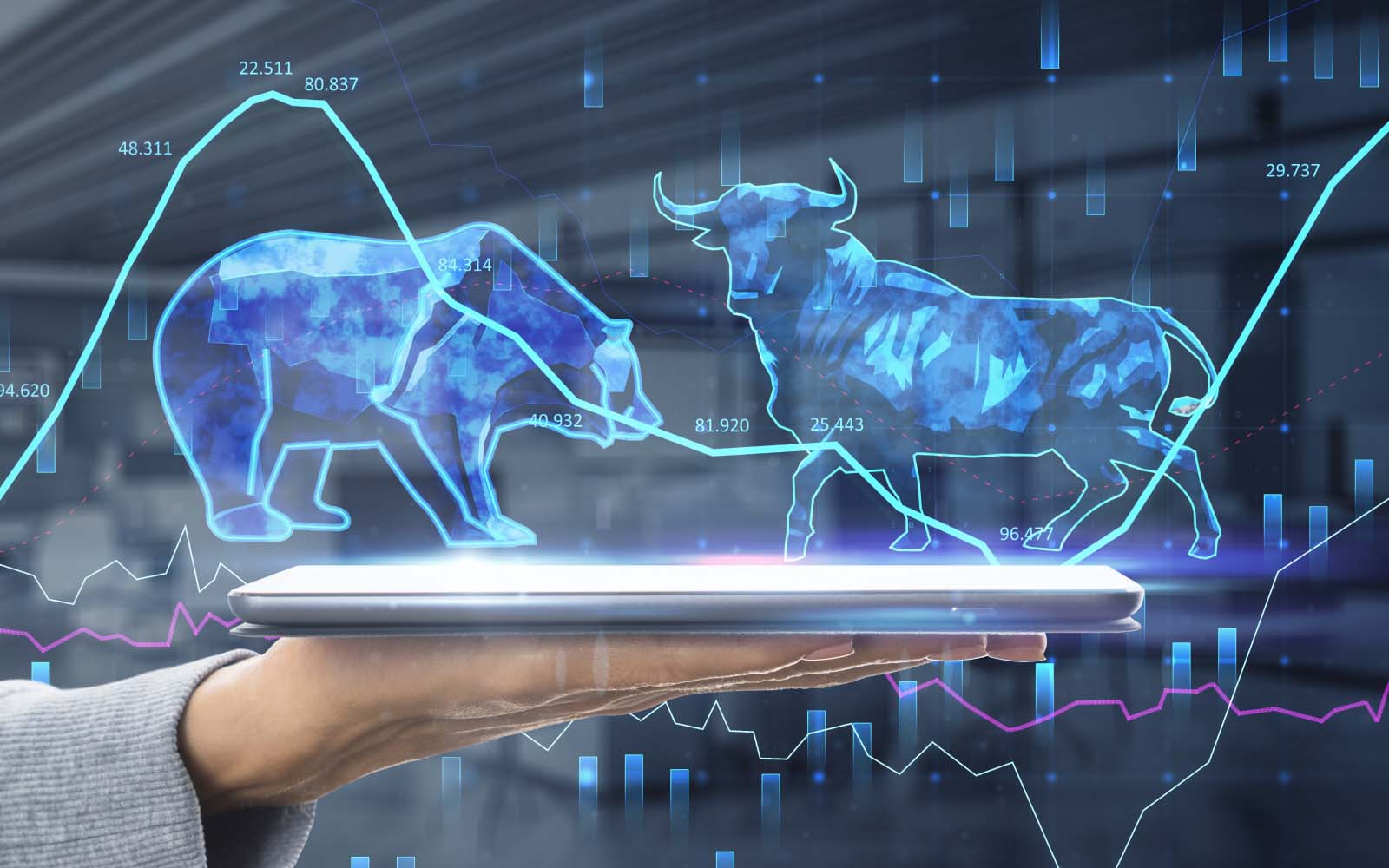Stock market trading floor